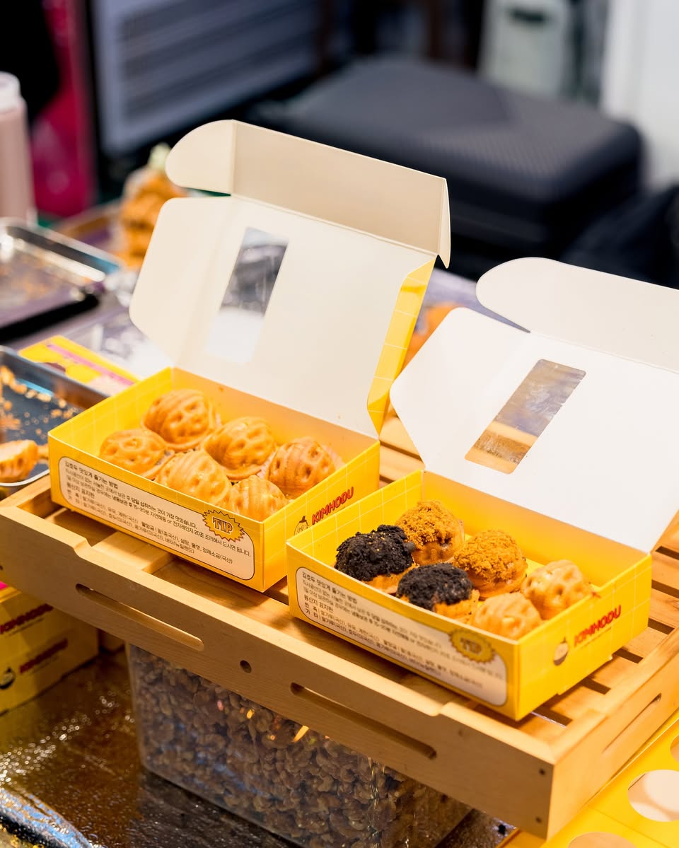 Delicious sweet treats and pastries on display at Jurong Point's Christmas Fair.