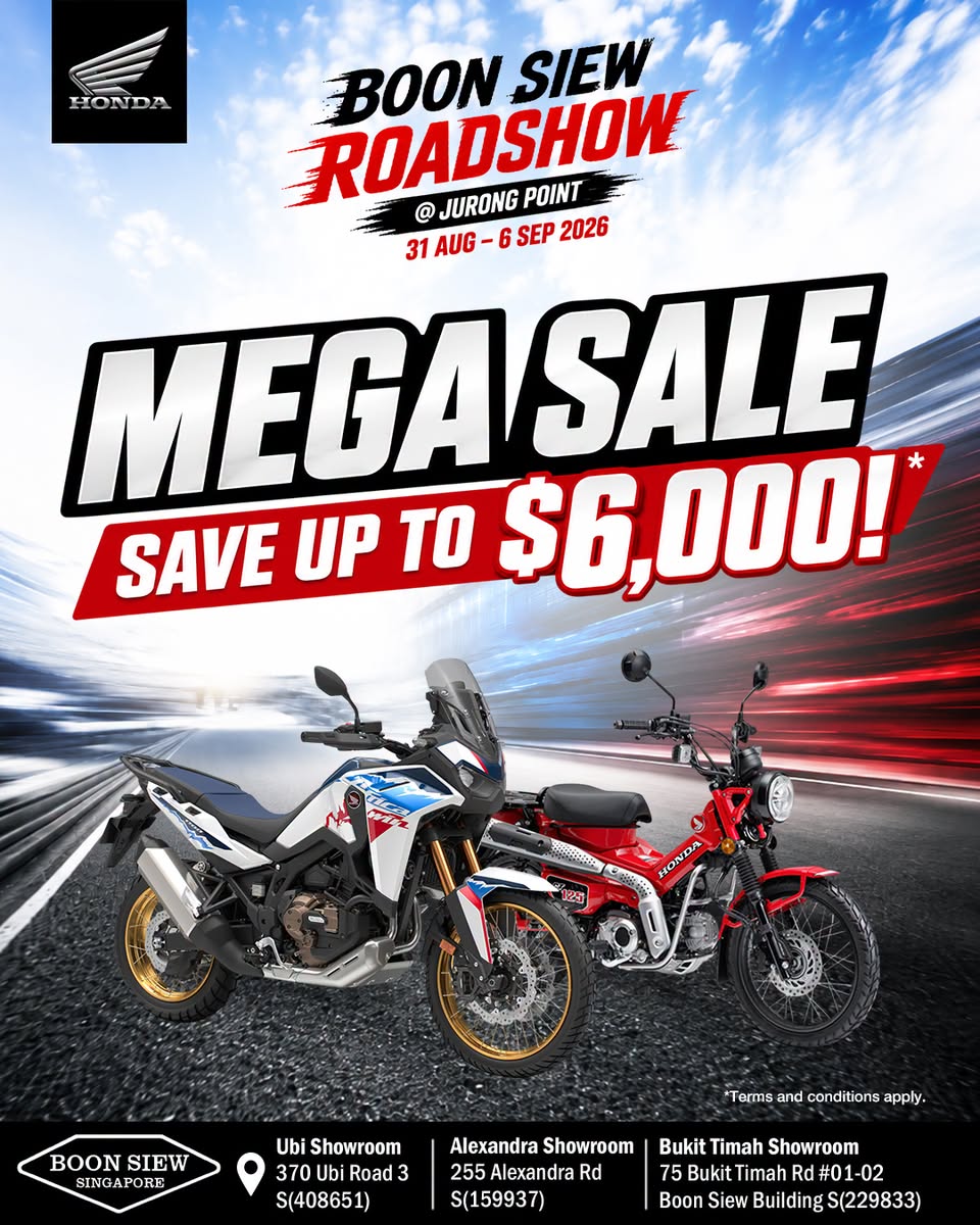Boon Siew Mega Sale Honda motorcycles at Jurong Point