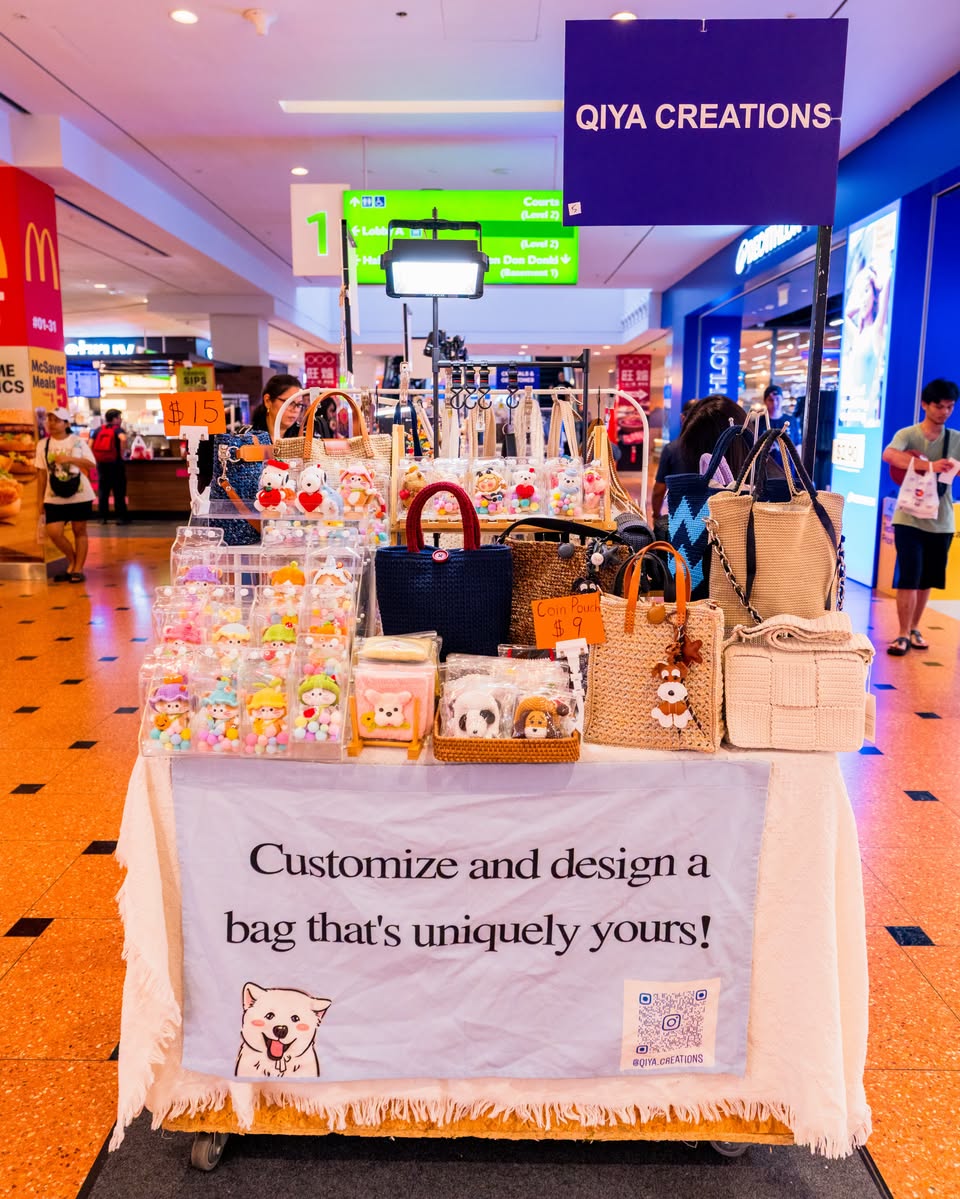 QIYA Creations customisable bag stall at Jurong Point