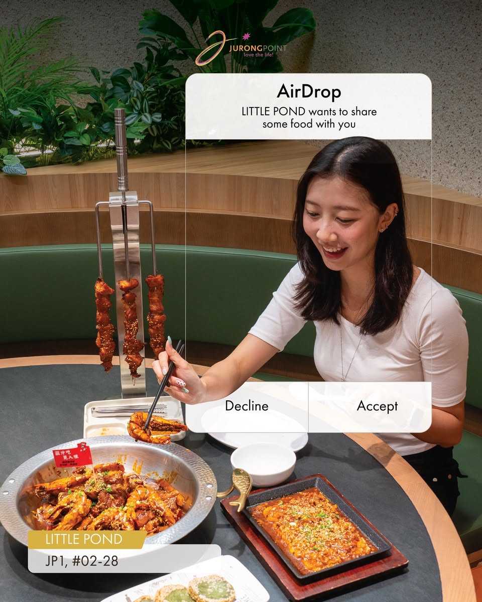 Little Pond signature stir-fried meat and shrimp bowl with skewers at Jurong Point JP1 #02-28