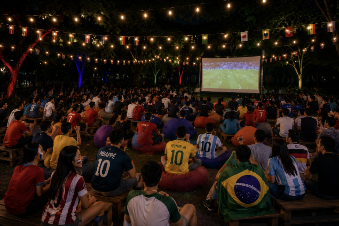 SAFRA Football Bonanza 2026 free live screening at SAFRA Jurong atrium