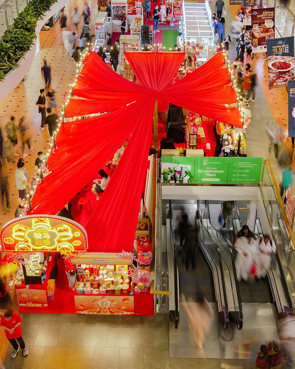 Shoppers browsing festive essentials at JP1