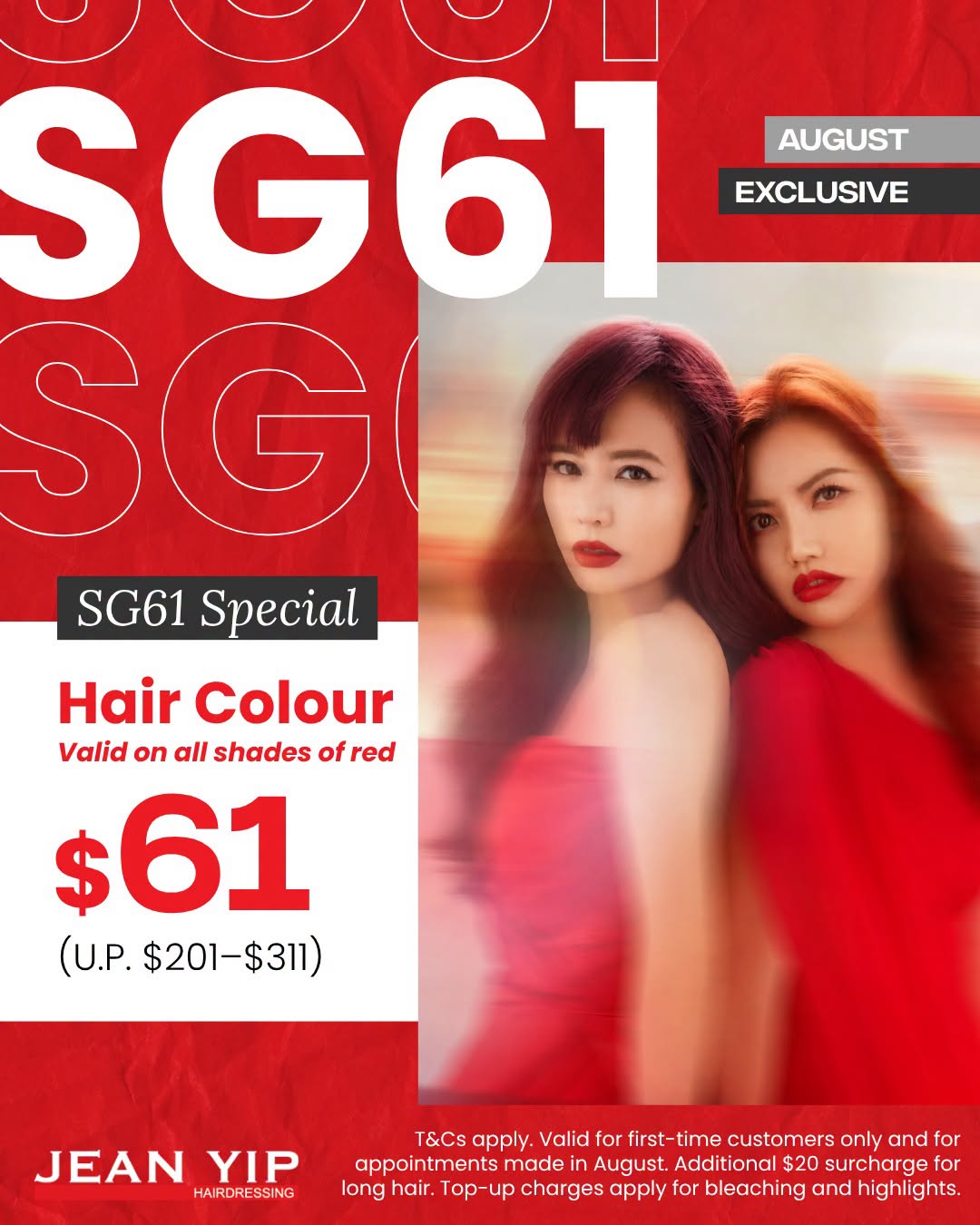 Jean Yip Hairdressing SG61 Hair Colour Promotion
