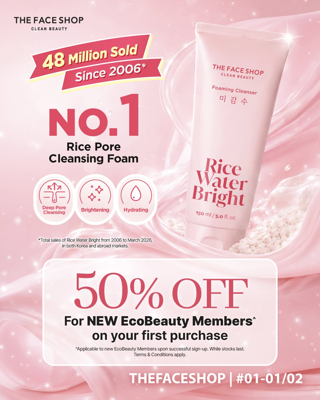 THE FACE SHOP Rice Water Bright Foaming Cleanser
