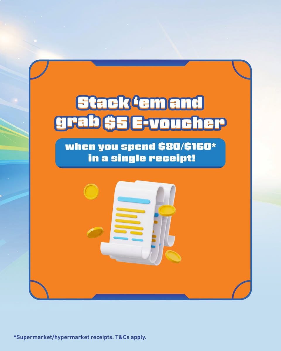 Spend $80 or $160 in a single receipt to get a $5 E-Voucher at Link Malls supermarkets and hypermarkets