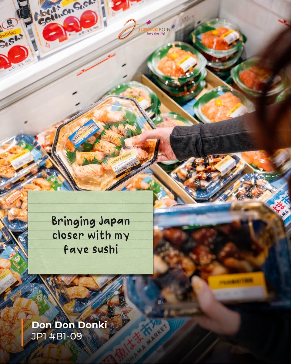 Don Don Donki sushi selection at Jurong Point