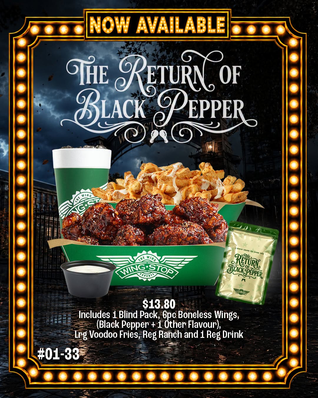 Wingstop Black Pepper Combo at Jurong Point