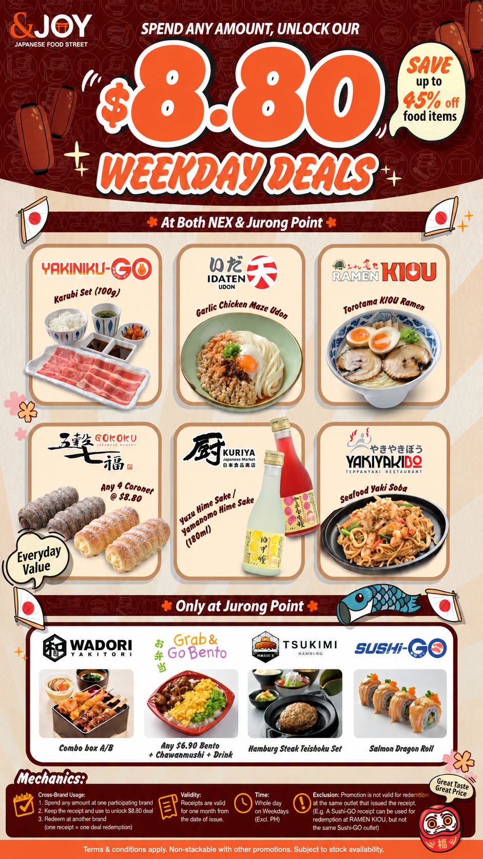 &JOY Japanese Food Street weekday deals at Jurong Point