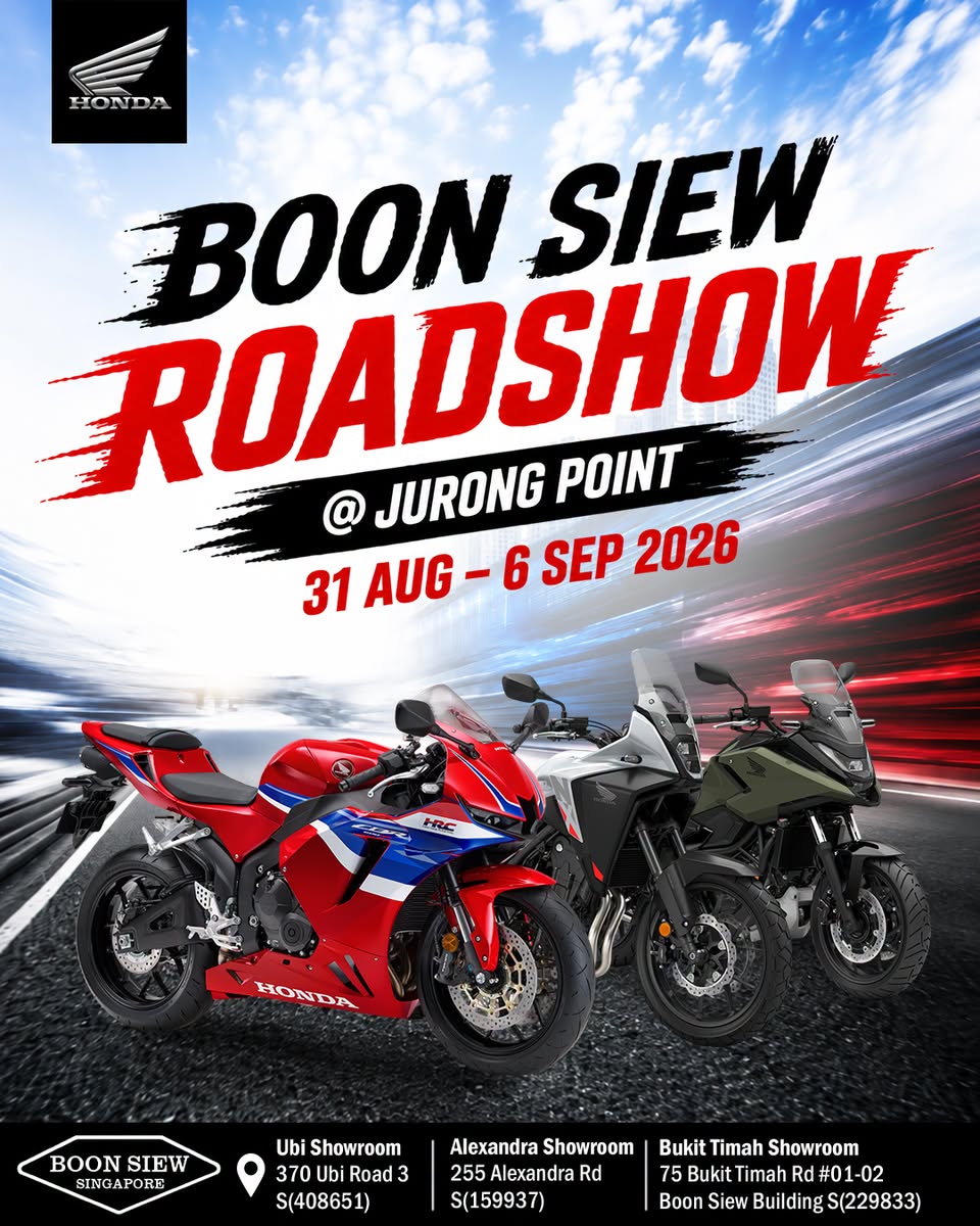 Boon Siew Roadshow at Jurong Point featuring Honda motorcycles
