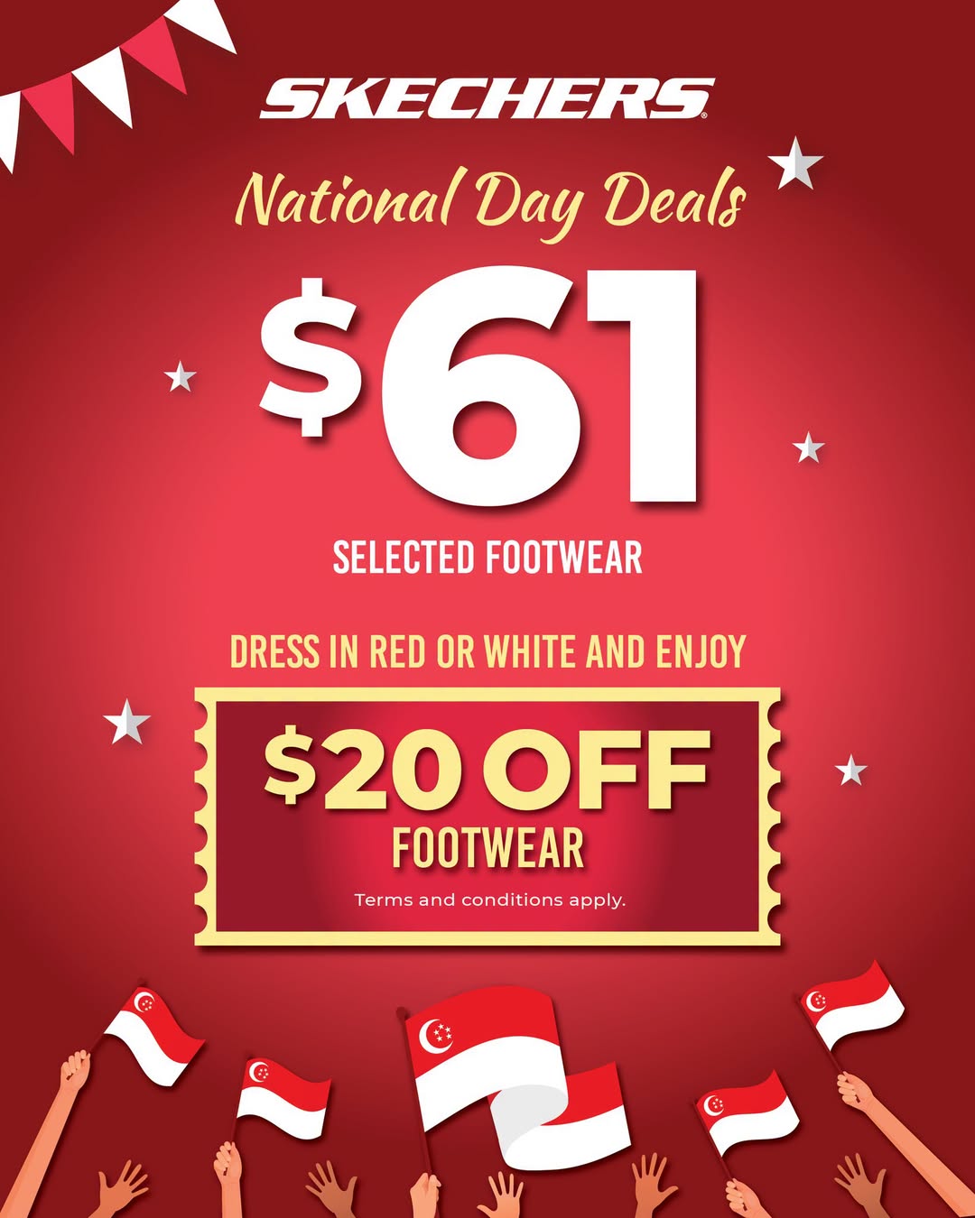 Skechers National Day promotion at Jurong Point