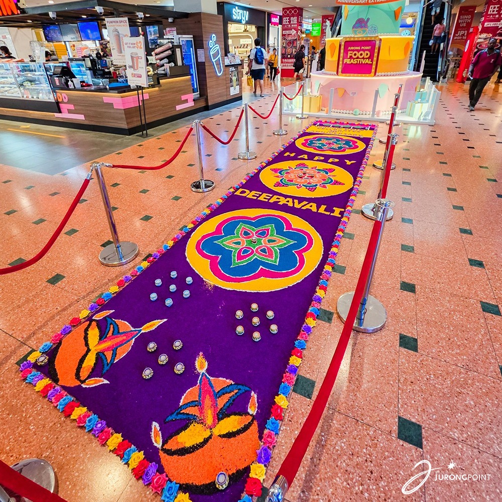 Vibrant Deepavali Rangoli at Jurong Point