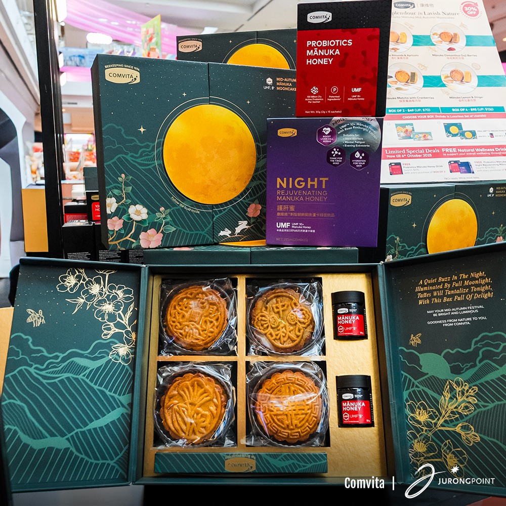 A selection of beautifully presented traditional mooncakes