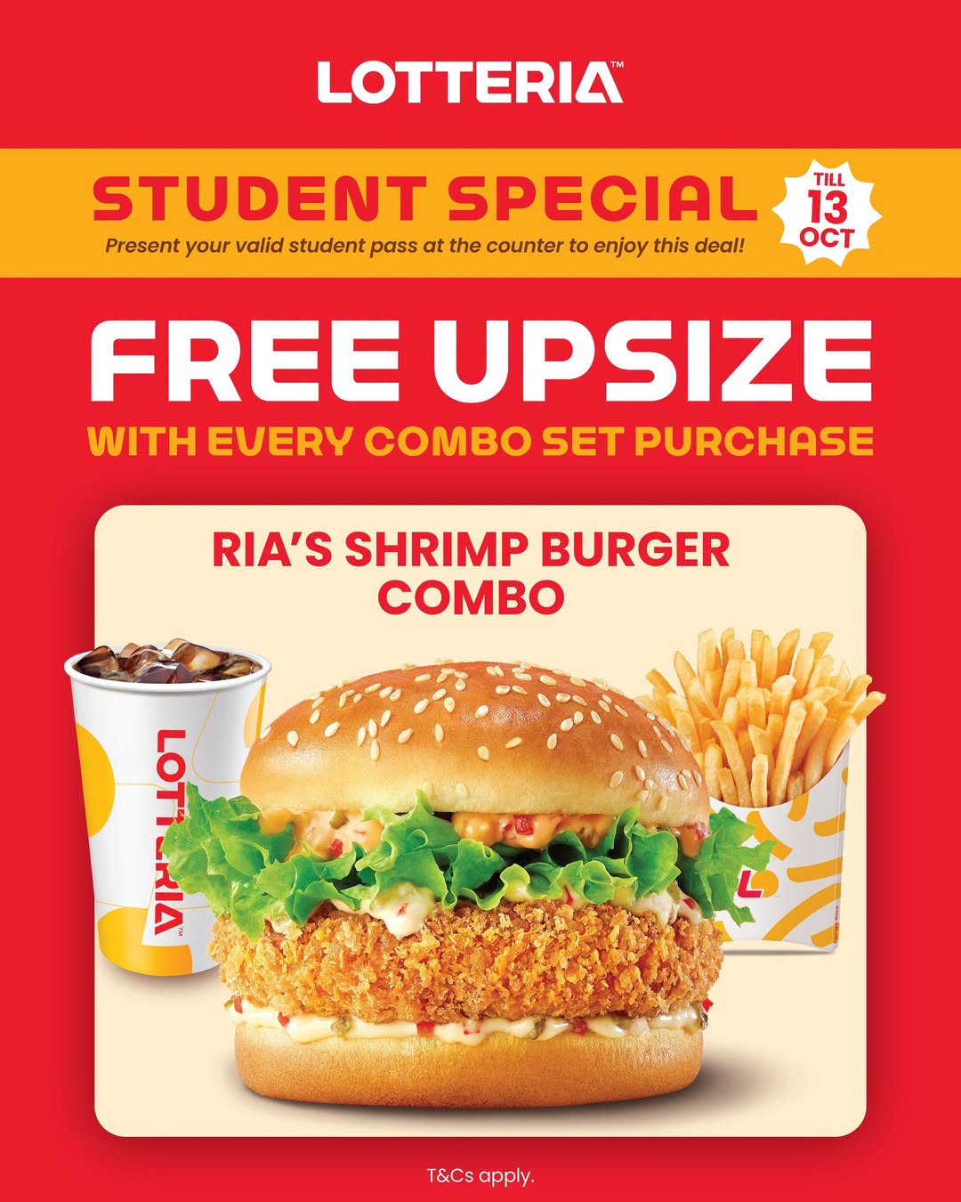 RIA's Shrimp Burger Combo at Lotteria