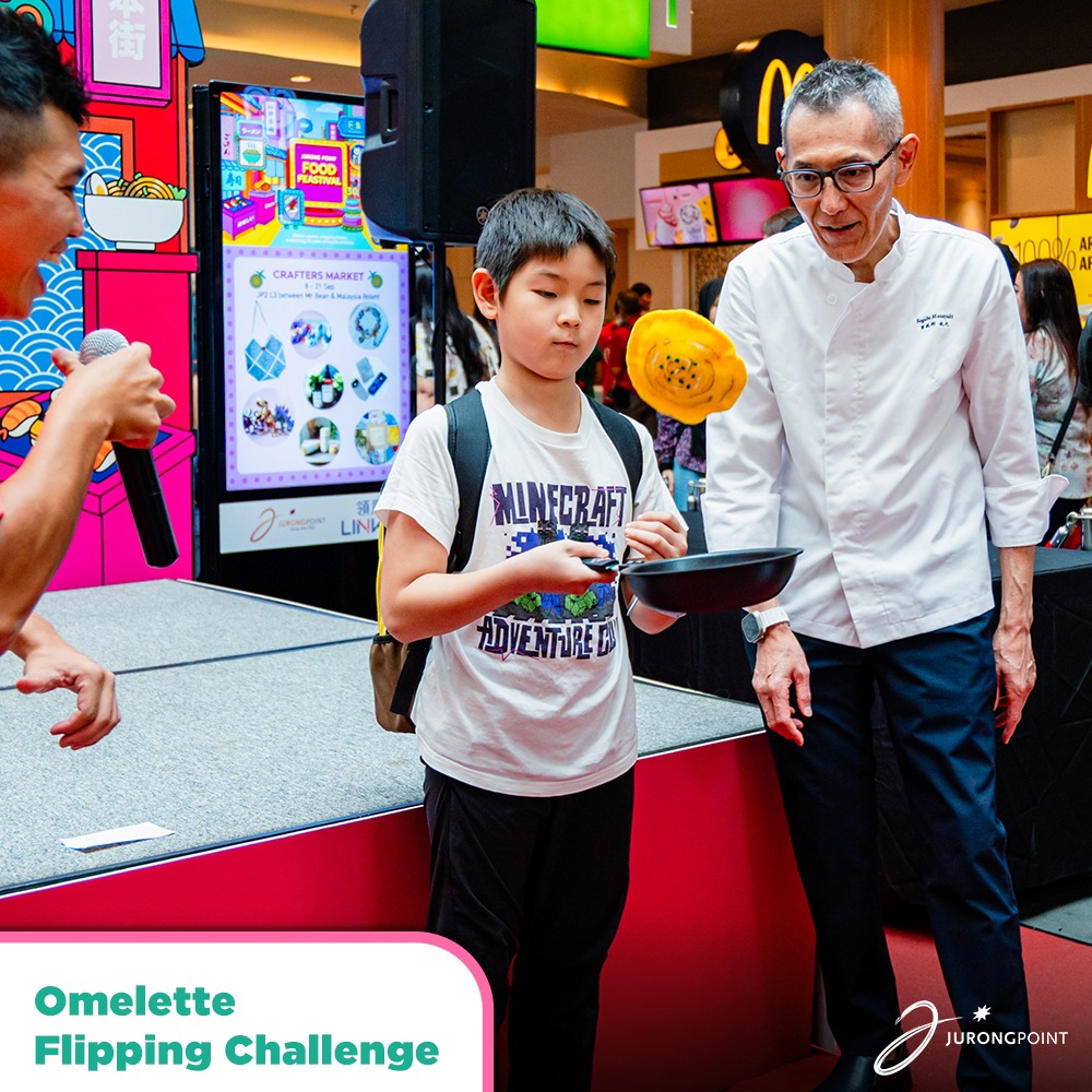 A performer interacting with the crowd