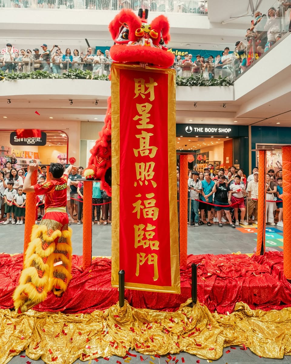 Spectators gathering to watch the Lunar New Year festivities