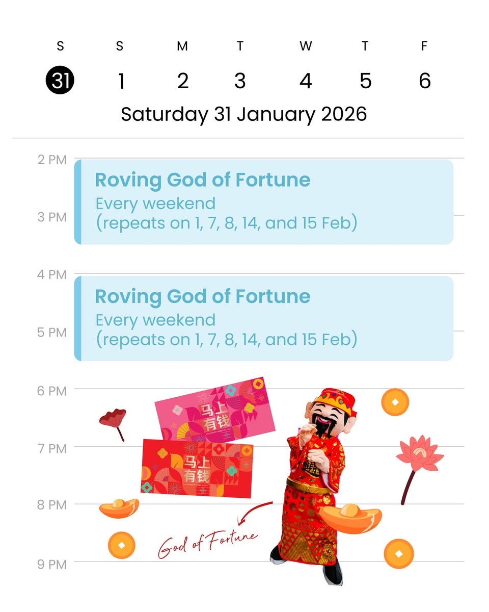 A vibrant lion dance performance in a shopping mall