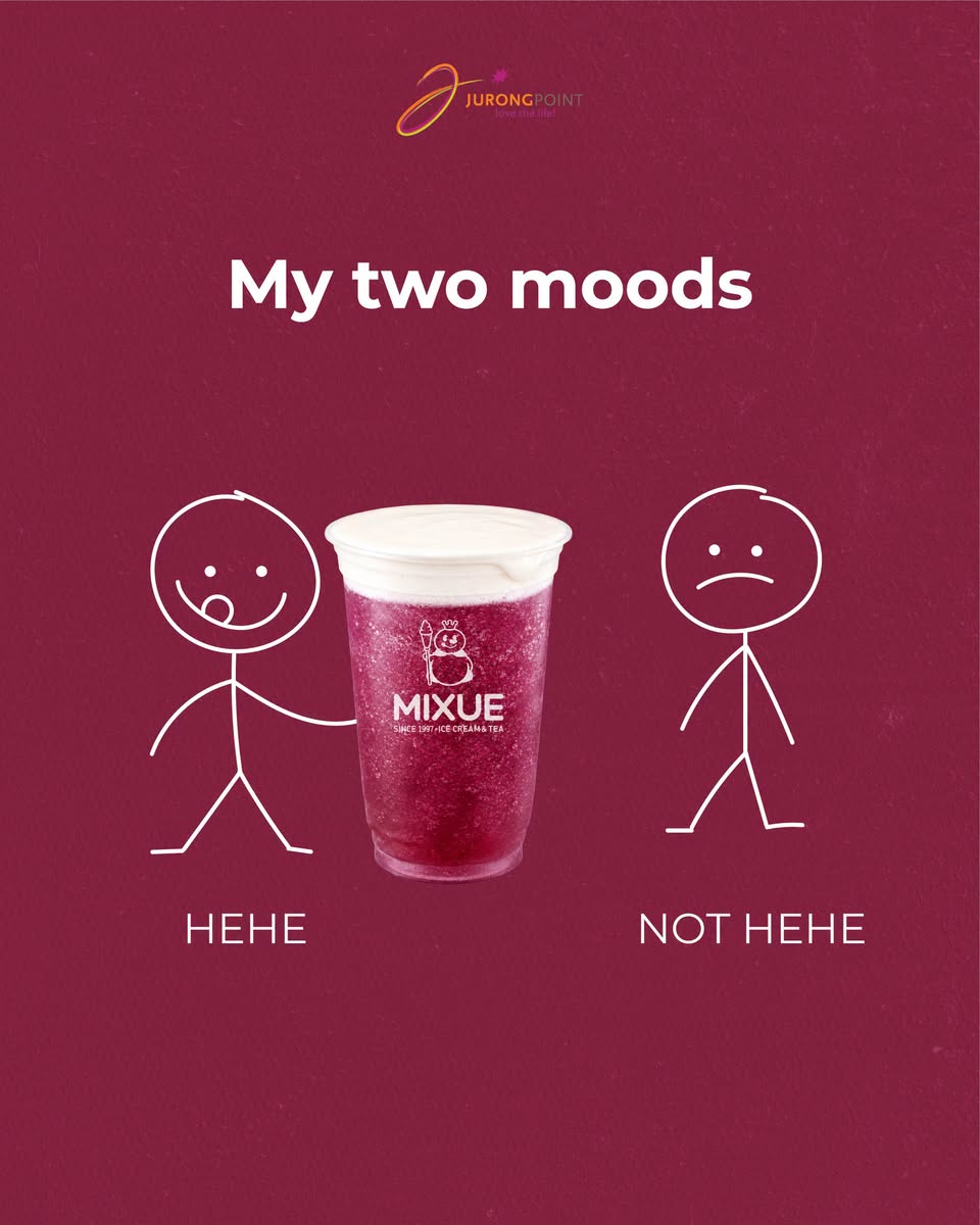 MIXUE pink bubble tea drink at Jurong Point