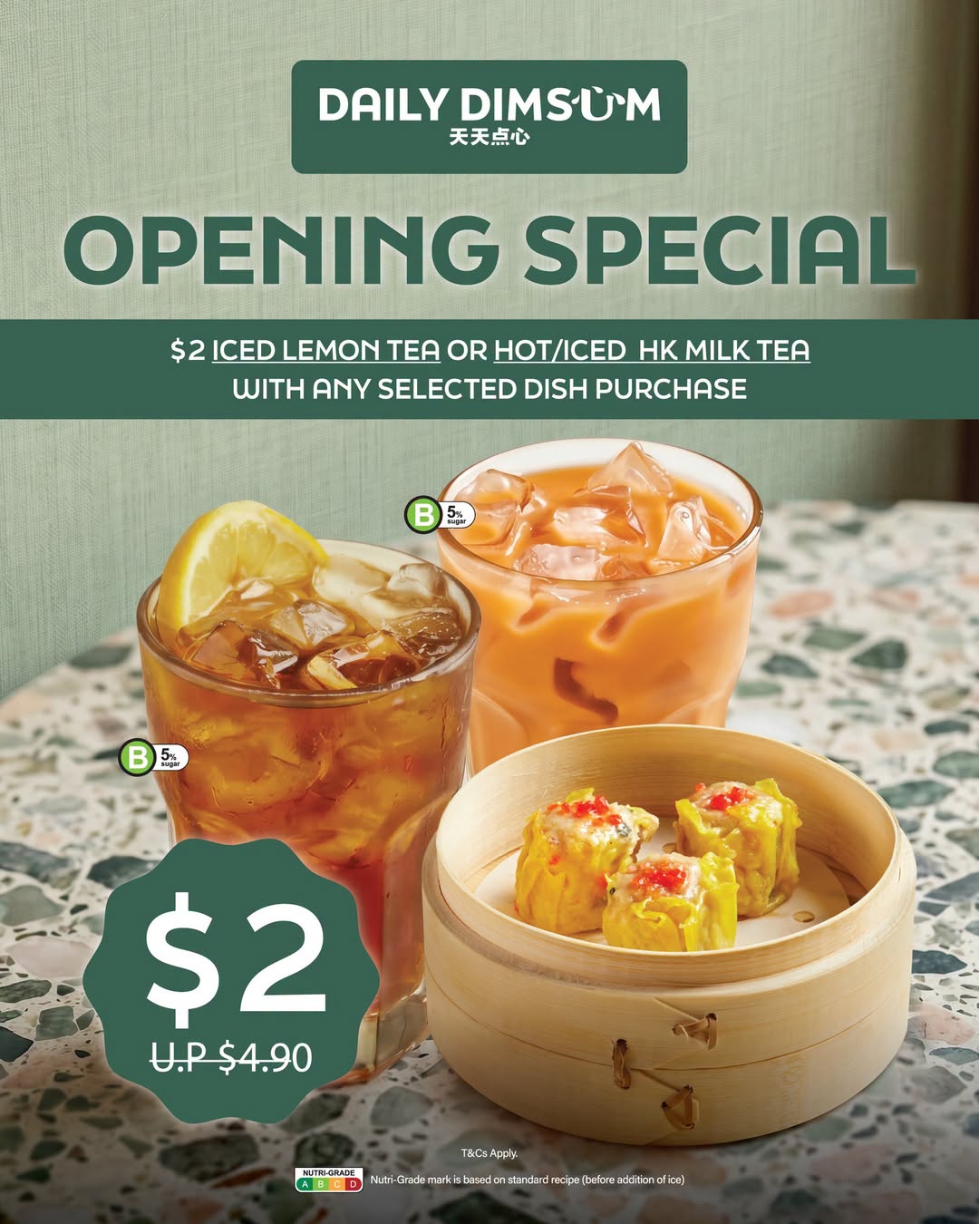 Daily Dim Sum opening special at Jurong Point with $2 iced lemon tea and HK milk tea
