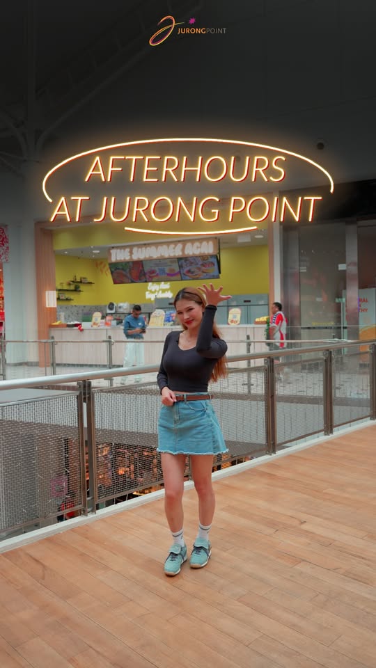 Jurong Point afterhours summer dining atmosphere with seasonal decorations
