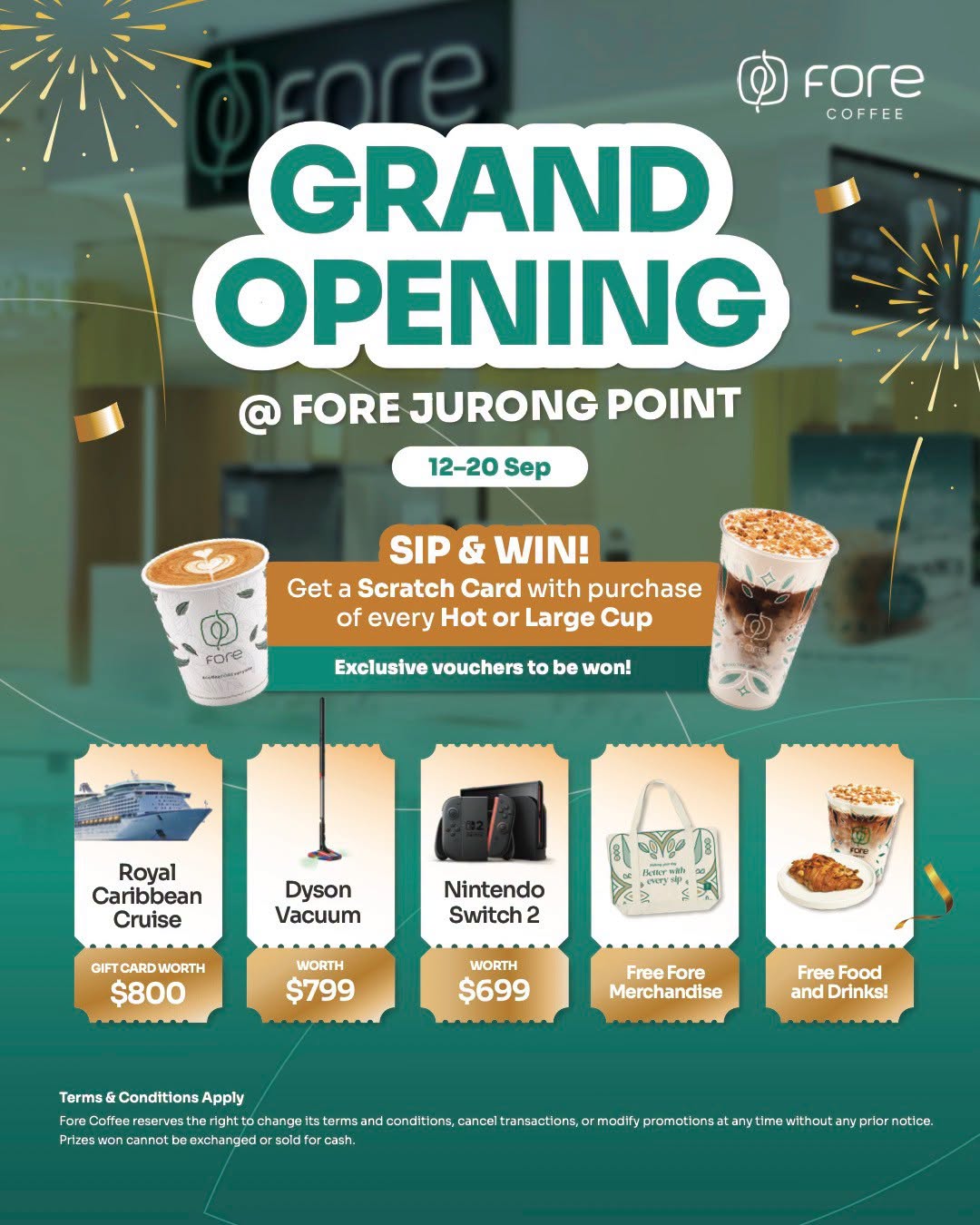 Fore Coffee Jurong Point Grand Opening Scratch and Win promotion