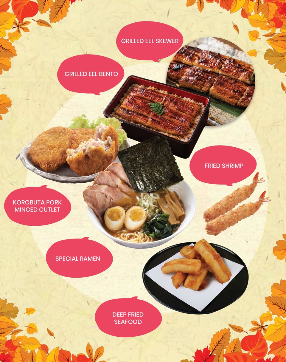 Autumn salmon bento and yakisoba at Momiji Matsuri Fair